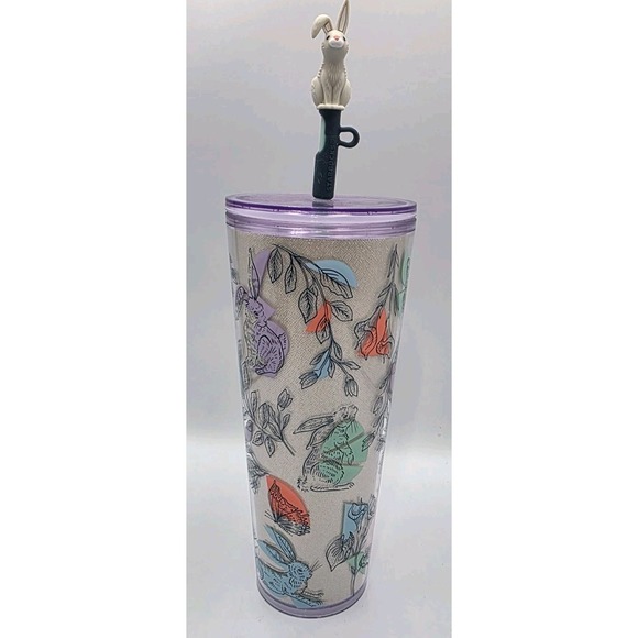 Starbucks Other - Starbucks 2024 Spring Easter Bunny Glitter Flowers Tumbler 24oz Venti Cup